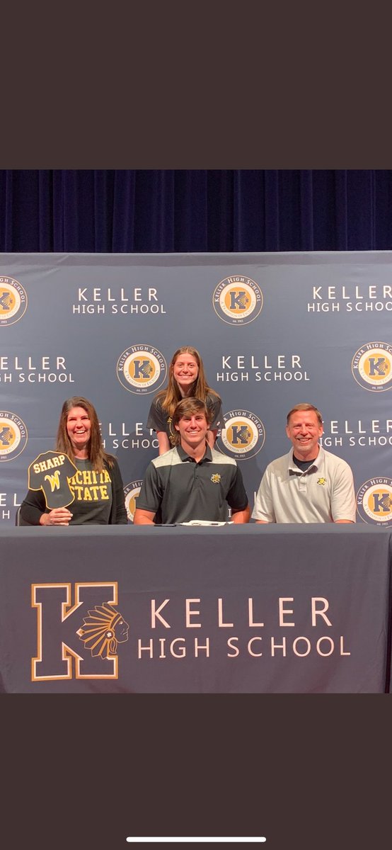KHS_Baseball's tweet photo. ⚾️🎉 Congrats, Aidan!!! @AidanSharp54 has signed his National Letter of Intent to play baseball at Wichita State University. We can’t wait to see him throwing the heat as a Shocker next year! Best of luck!!! 🎉⚾️
#NationalSigningDay @GoShockersBSB https://t.co/bODQiikvQy