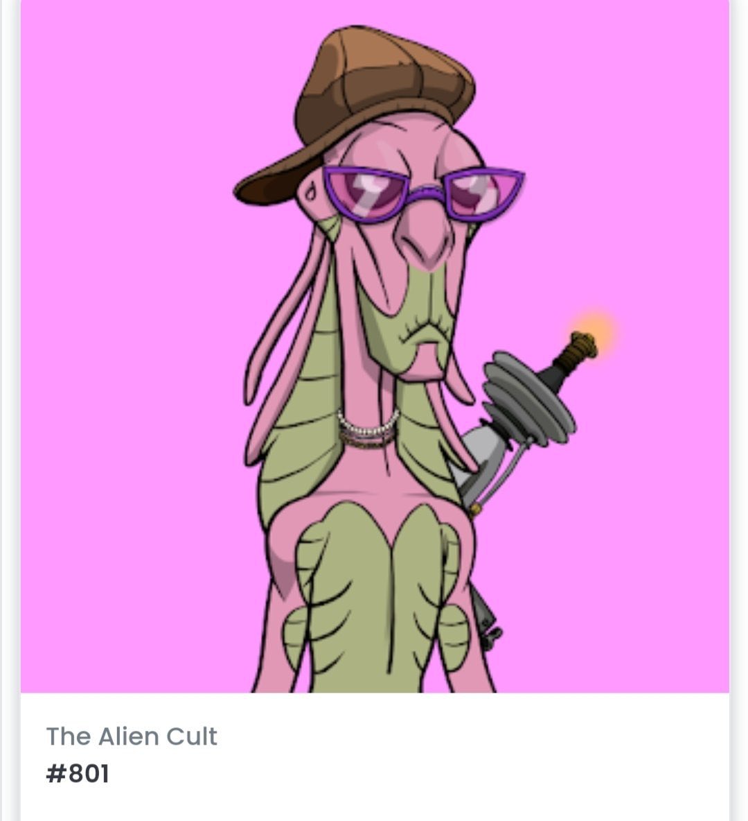 Ste_Cha78's tweet image. 🚨 LOW CAP FEGex LISTING 🚨

Historic Moment for #ACLT 

This Alien here is the first trade on Opensea

Sold for 0.05 Eth 🔥

CULT is secret hierarchy 👇🏻 which makes this project different, as well as being operated by Aliens 👽 

@_AlienCult_ bit.ly/aliencultrarity 

#FEG #BNB