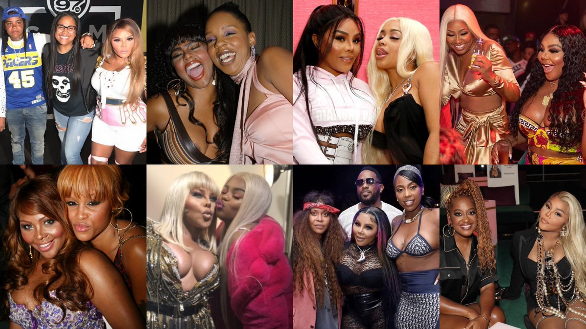 Lil' Kim with female rappers. 