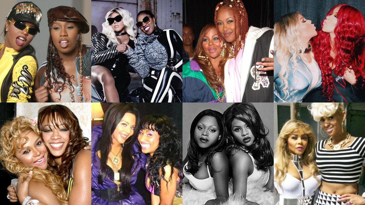 Lil' Kim with female rappers. 
