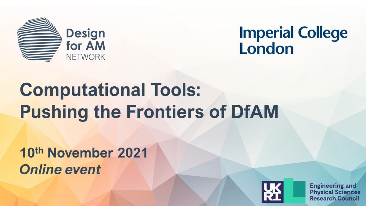 AllanEWRennie's tweet image. An absolutely fantastic afternoon at the @EPSRC @DesignforAM_Net Workshop on #ComputationalTools led by Ajit Panesar from @imperialcollege - excellent agenda of international speakers, global audience, great ideas...
#Design #DfAM #AdditiveManufacturing #3DPrinting