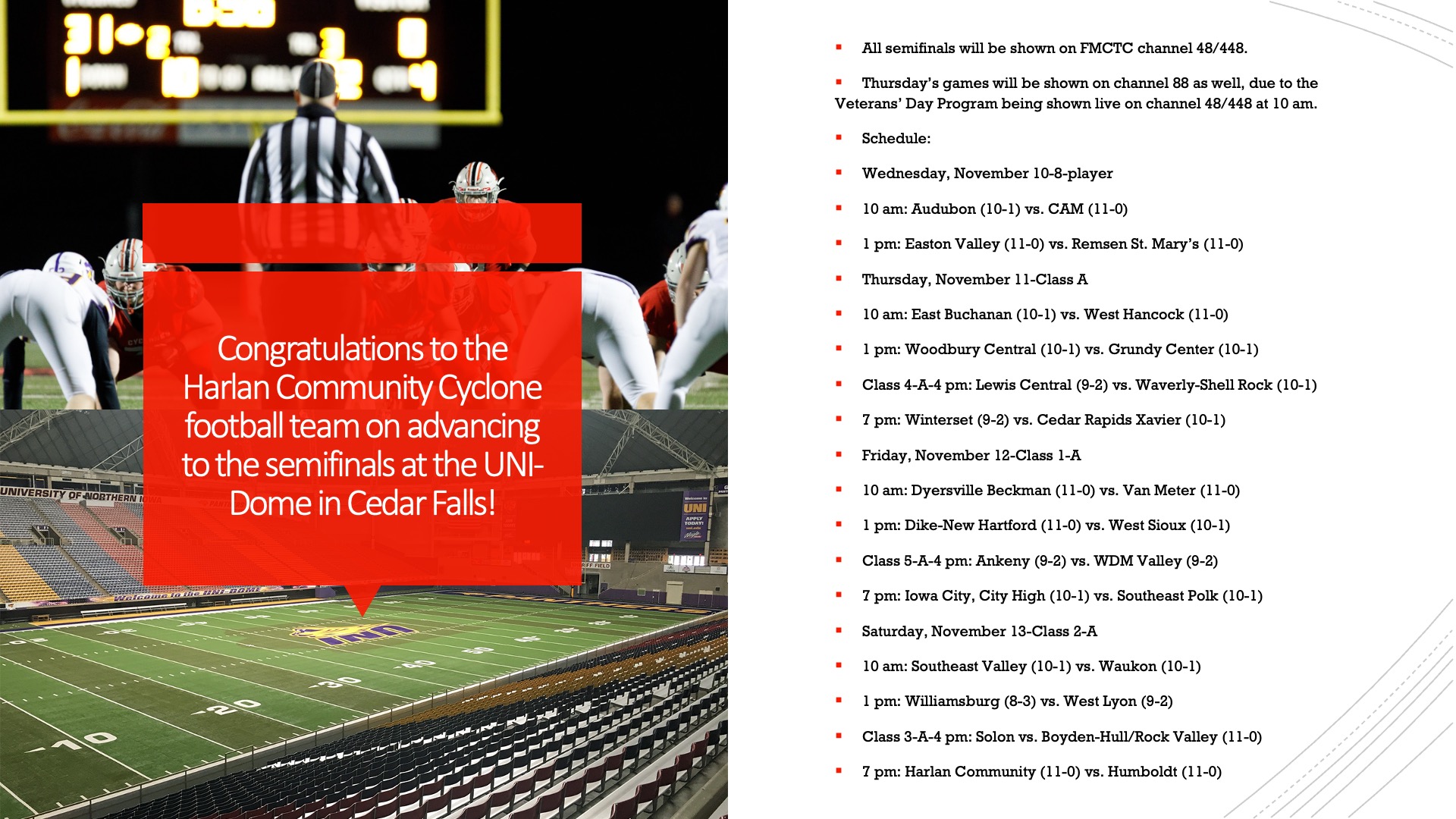 FMCTC The Zone on Twitter "Watch the IAHSAA Football semifinals on