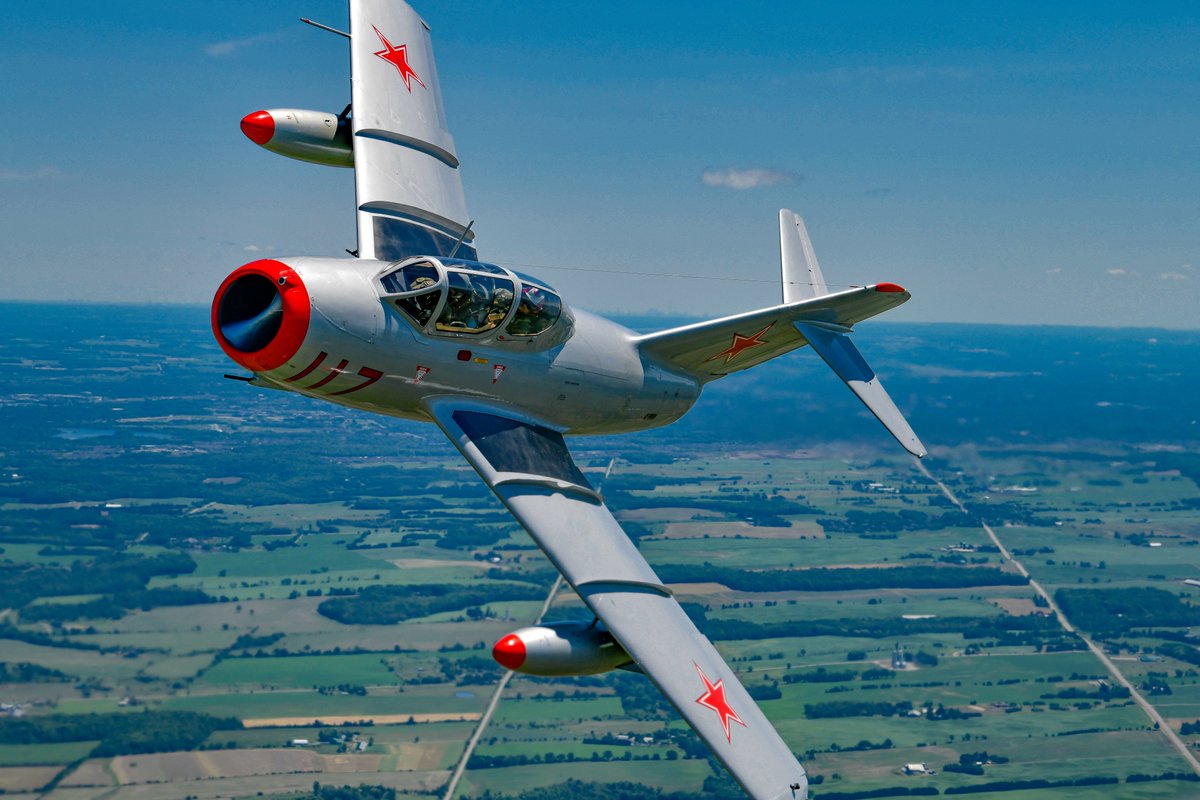 WaterlooWarbird's tweet photo. Tomorrow we'll be taking to the skies to honour Canada’s veterans, active service members &amp; their families &amp; friends. Our T-33, MiG-15 &amp; Vampire will fly over cenotaphs &amp; cemeteries around Waterloo Region &amp; Guelph, taking off around 10:20am &amp; returning shortly after 11:00am. https://t.co/HlB2Gjdjh2