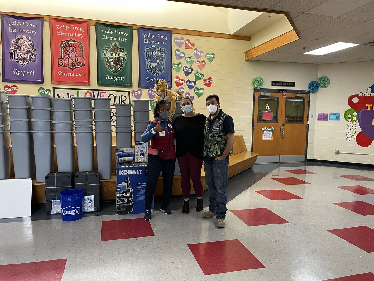 We ❤️ our local <a href="/Lowes/">Lowe's</a> store #0390 and their AMAZING employees! <a href="/TulipGroveES/">Tulip Grove Elementary School</a> has all new trash cans for our classrooms and lots of other needed items because of their outreach and support. We cannot thank them enough!