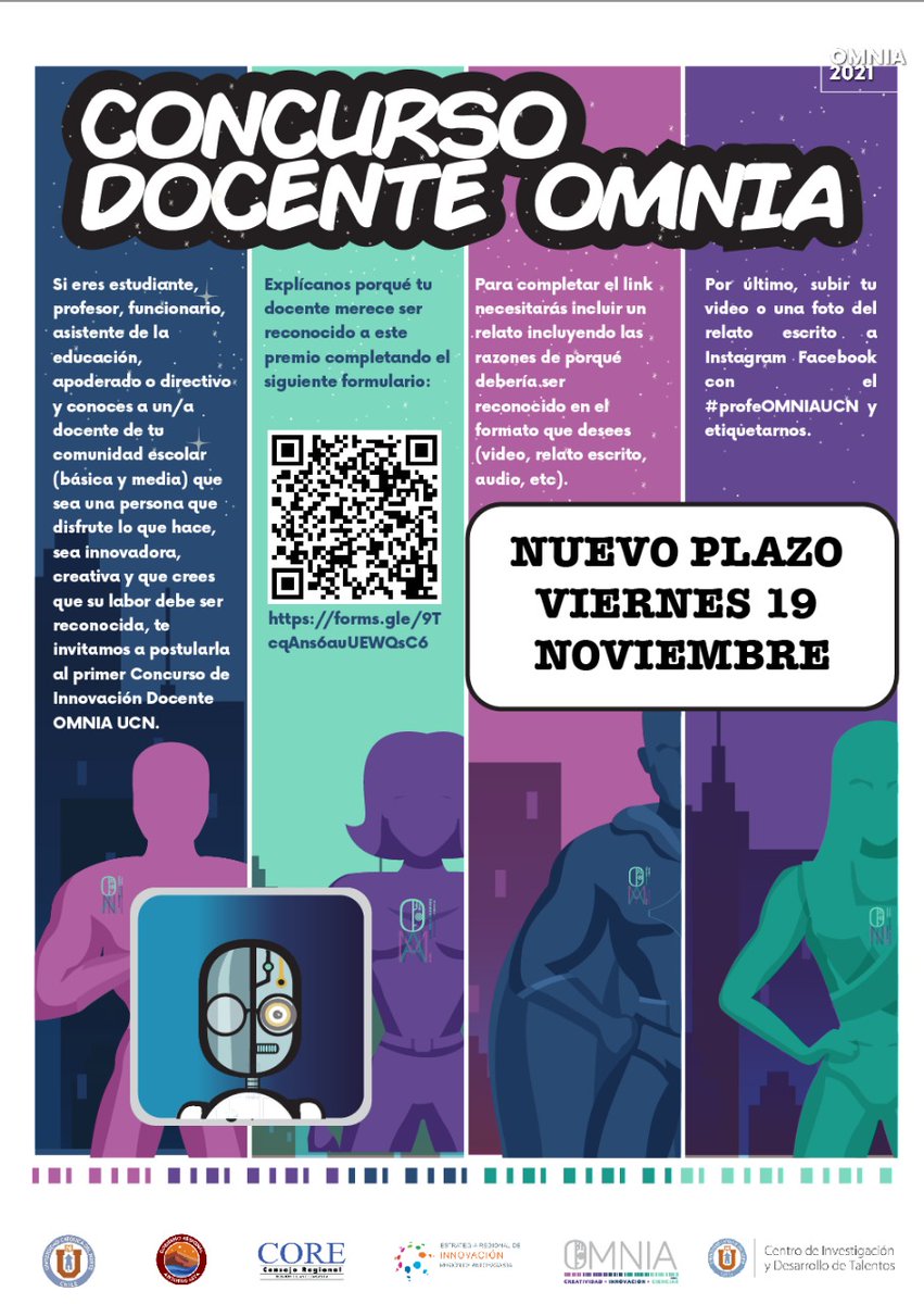 omnia_ucn's tweet image. ¡Extendimos el plazo de postulación hasta el 19 de noviembre!

Si conoces a un/a docente que disfrute lo que hace y sea una persona innovadora, creativa y crees que su labor debe ser reconocida 👩‍🏫👨‍🏫

Postúlalo/a a la nueva versión de #ProfeOMNIA2021 en bit.ly/3C4yI1i