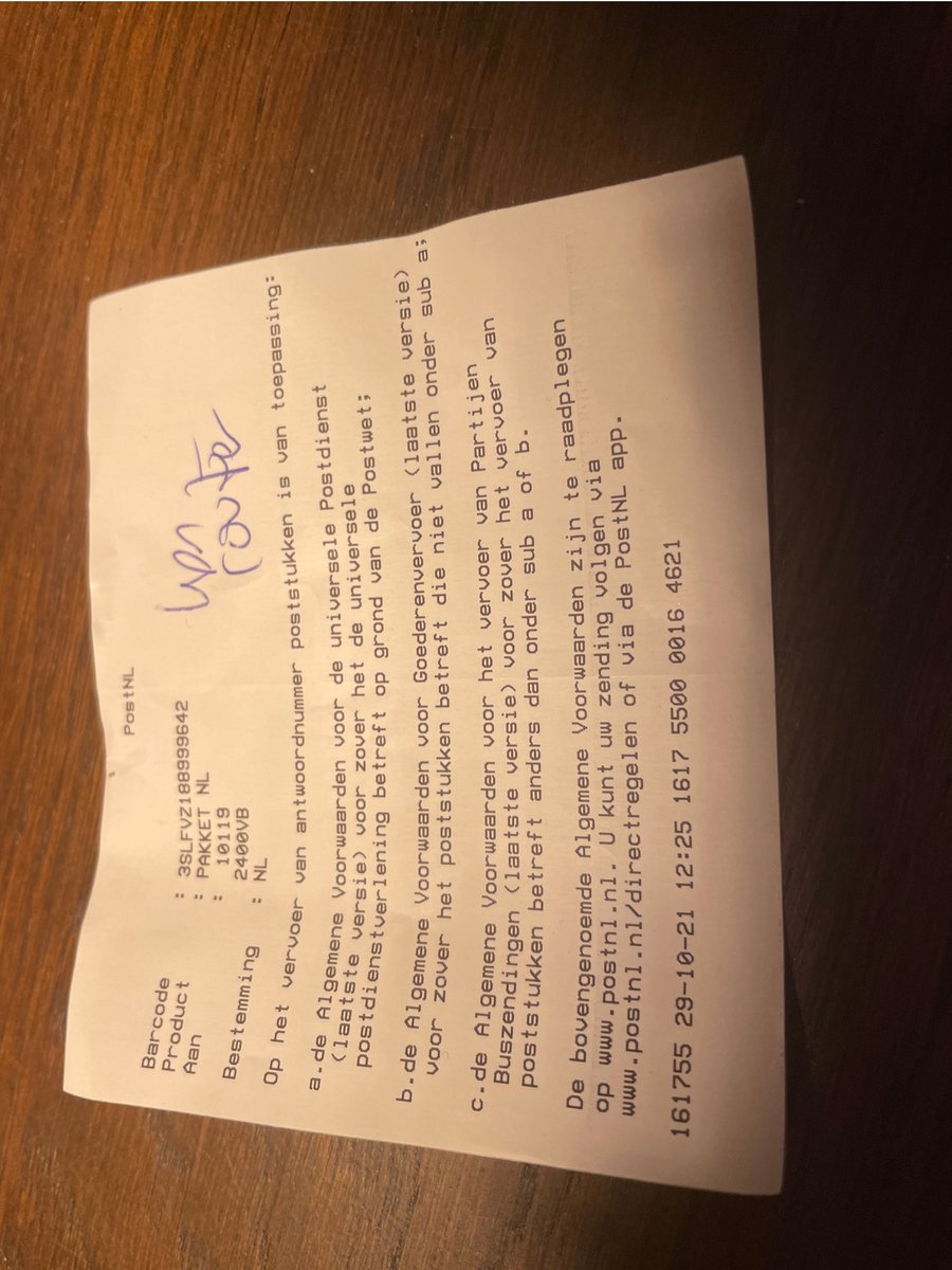 RunningRonald's tweet photo. @KPNwebcare KPN, jullie verwachten van klantnr 1143119541 ‘n modem retour. Deze is op 29-10 al verzonden: zie bewijs https://t.co/c81cuZ8FHG