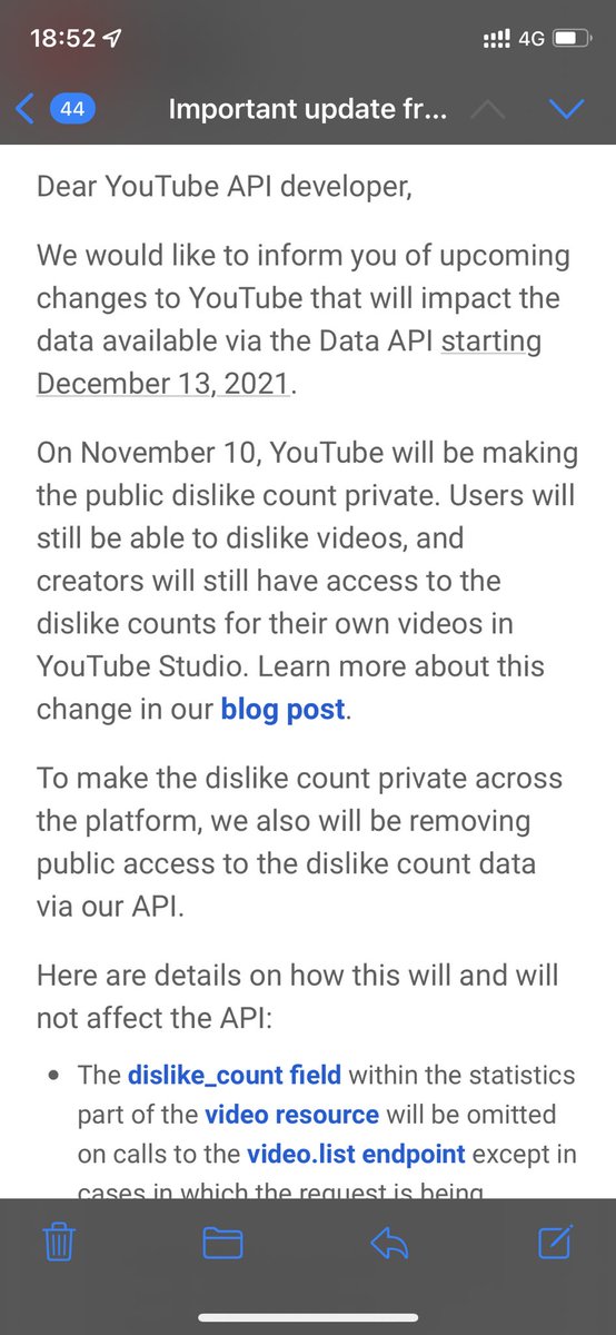 Je lis bien ce que je lis, <a href="/YouTube/">YouTube</a> va cacher le compteur de dislikes à partir du 10 novembre ? #YouTube