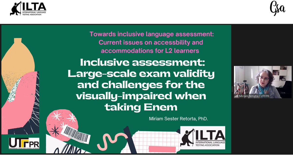 ILTAonline's tweet photo. Dr. Miriam Sester Retorta, scholar from the Federal University of Technology-Paraná, in Brazil, discussed the challenges faced by the visually-impaired when the Brazilian national exam, such as variance introduced by scribes and readers.
#ILTAWebinarSeries #ILTAOnline
#ILTAGSA https://t.co/aGO5gGbiwD