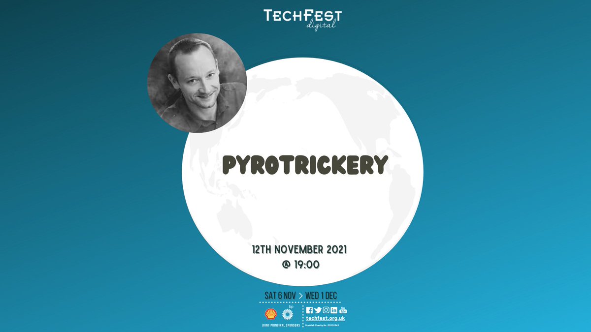 TechFestNews's tweet photo. Experienced #pyrotechnician and presenter Mathew Tosh is back with his #Pyrotrickery event, tomorrow at 7pm.
Find out the #science behind some of the fiery tricks used on stage, on screen and in the sky.
Suitable for all ages, book here: https://t.co/C1LumWycRU https://t.co/F8QCSajlCU