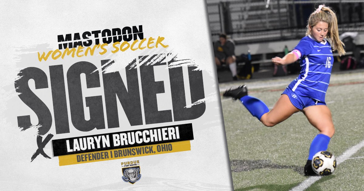 MastodonWSoccer's tweet photo. We are pleased to welcome Lauryn Brucchieri, who officially signed her National Letter of Intent today! 

#FeelTheRumble #HLWSOC https://t.co/wveCPtHKiq