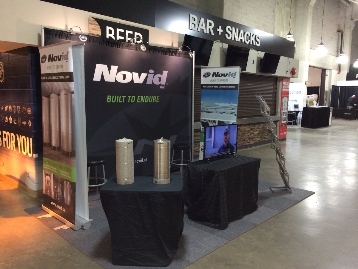 Novid_Inc's tweet photo. Set up at #AgriTrade21 Come see Shawn to talk about Novid's Stainless Tanks and Composter! #booth106 https://t.co/xNBGfPufbA