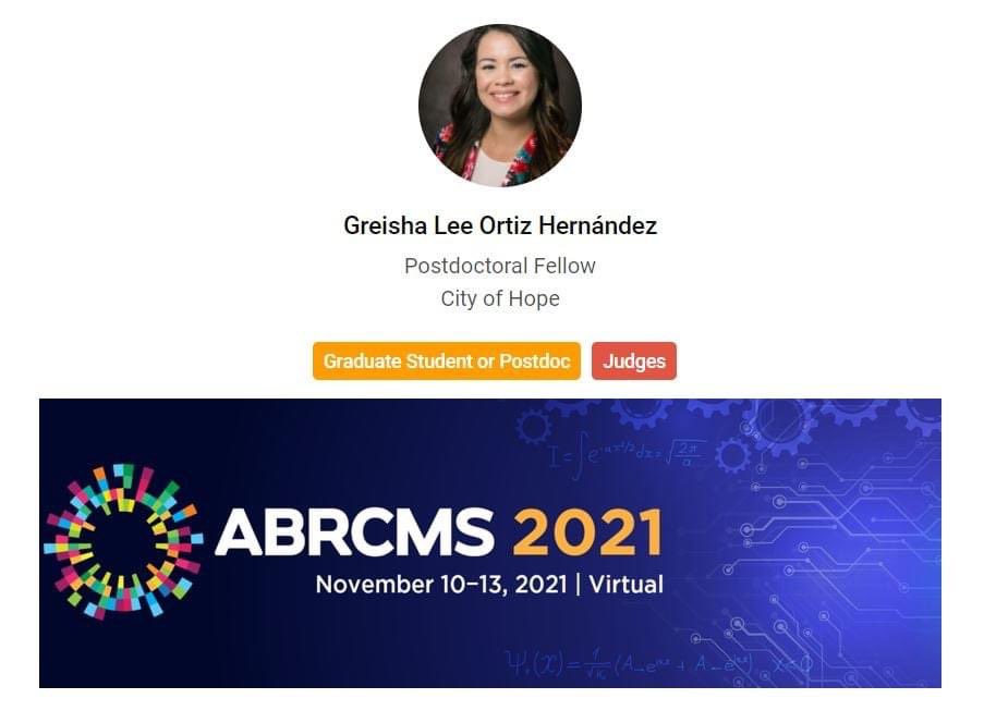 greisha_ortiz's tweet image. After 9 years of presenting a poster as undergrad student, I’m thrilled to participate of this year’s #ABRCMS2021 conference! This time as postdoctoral fellow and judge. @ABRCMS 

This conference is life-changing. Let’s connect! 

#stem #minorities
