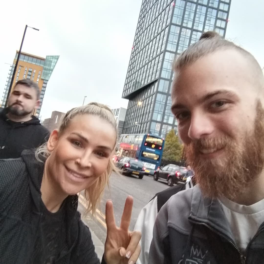 LordXander97's tweet photo. Met @DMcIntyreWWE and @NatbyNature today, safe to say I was starstruck meeting 2 legends. #WWEManchester #wwetour #wwe @wwe https://t.co/I6QLx6BZld
