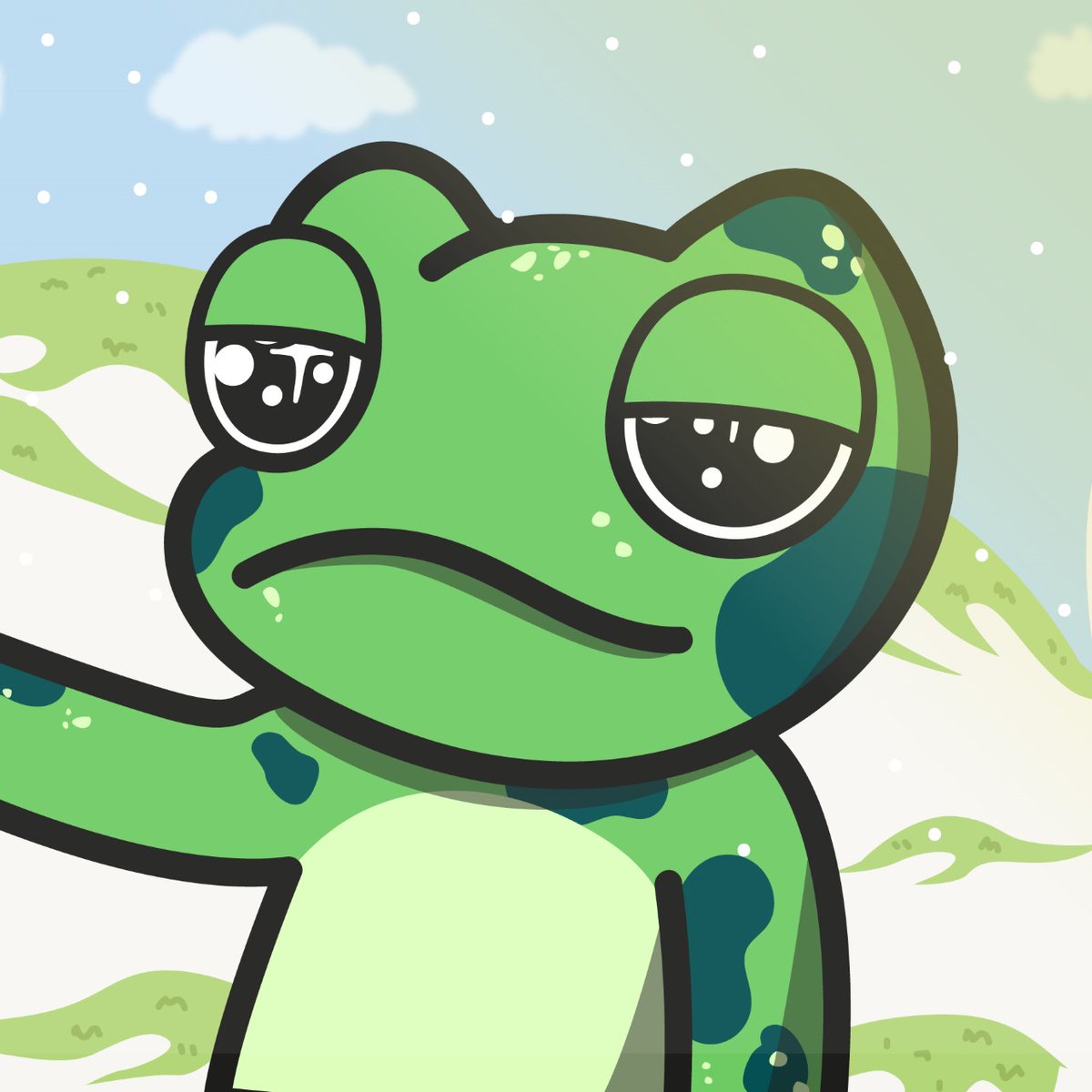 FroggyzNFT's tweet photo. 🚨I was able to escape
to the sorcerer and his corpses on legs 🧙‍♂️☠️, now I
continue my journey to
Christmas Island which is a small water lily where it is very cold.🥶🐸

#nftstories
#NFTCommunity #NFTdrop #nftcollectors #NFTs #froggyznft #nftart #NFTartists https://t.co/xRxewsQSNd