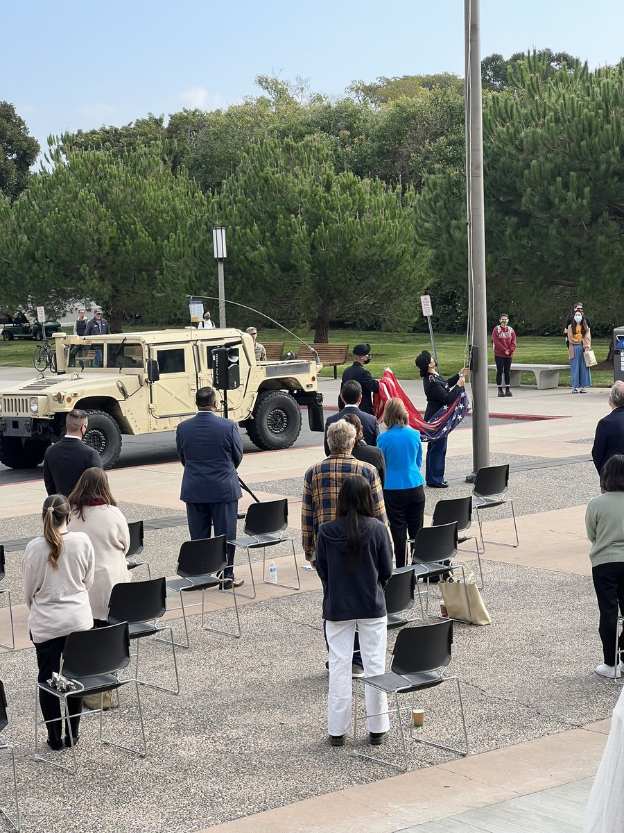 Beautiful flag ceremony today on campus to honor veterans.  We are thankful for all of you veterans (including my dad and several friends).
