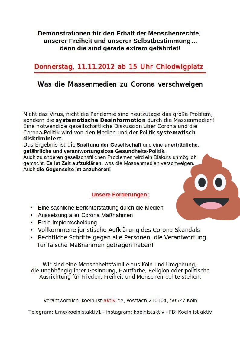 reclaimrosalux1's tweet photo. Schade das wir in Köln keine freie Karnevalsrakete zum Mond ohne Rückflug bereit stehend haben. Das wäre ne Sause für Sparten Braunbär und Co.
#Querdenkenversenken #k1111 https://t.co/T70rq8ETt9