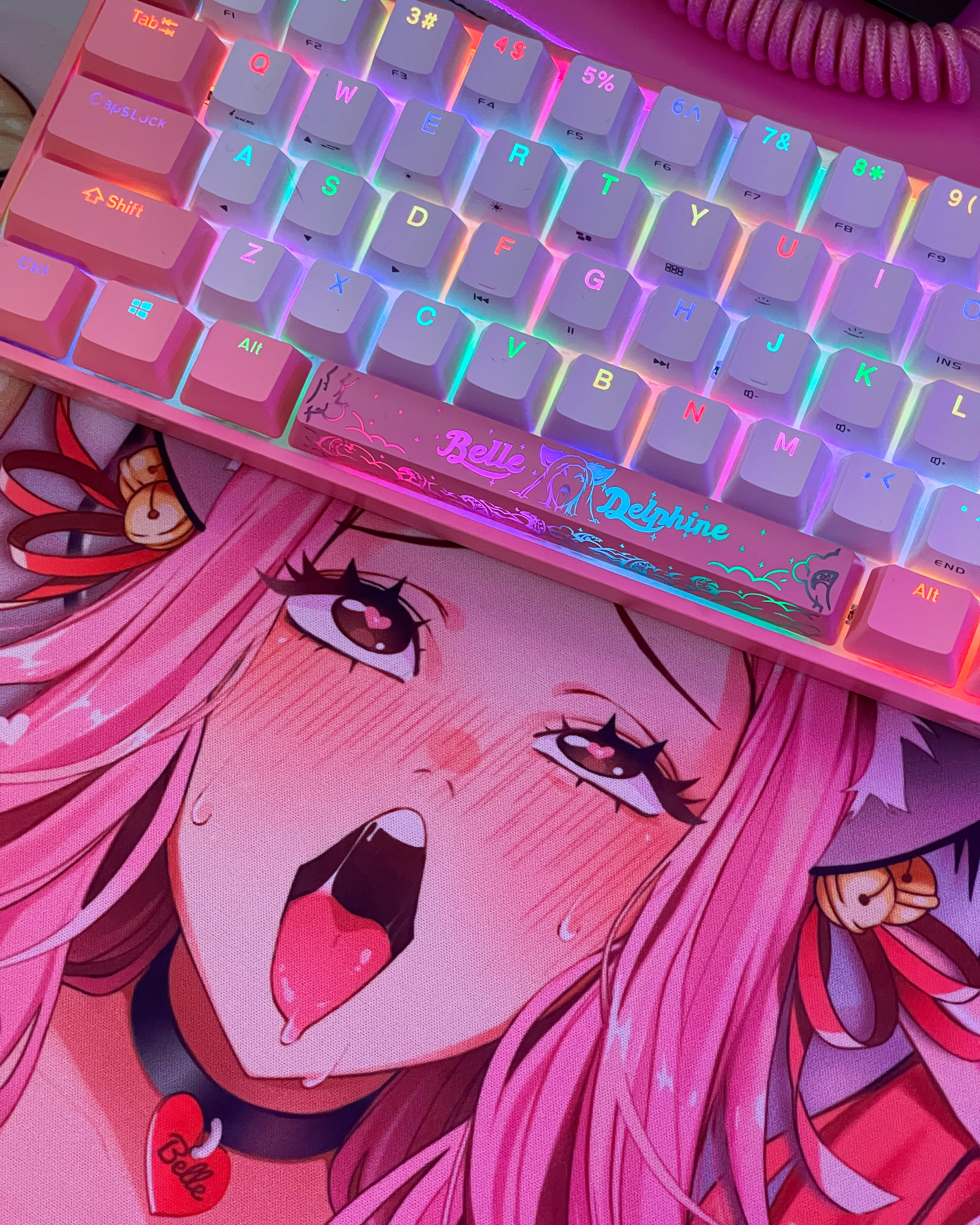Ghost X Belle Delphine KeyBoard Combo Keyboard Mouse Signed Polaroid  Mousepad A1