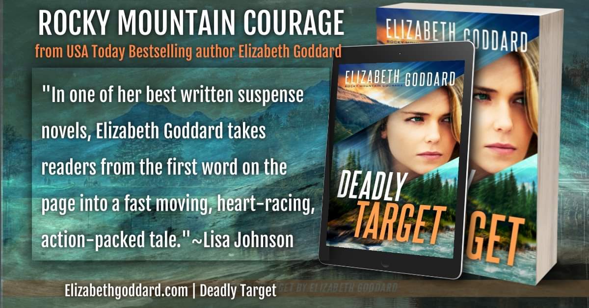 CreaJeanne's tweet photo. "In one of her best written suspense novels yet . . ." @bethgoddard @RevellBooks
@bakerbookstore  https://t.co/5UGU402mqj
Amazon:  https://t.co/c466nw8SiM
#deadlytarget #rockymountaincourage #elizabethgoddard #romanticsuspense #revellbooks #mustread https://t.co/fp242S2JPk