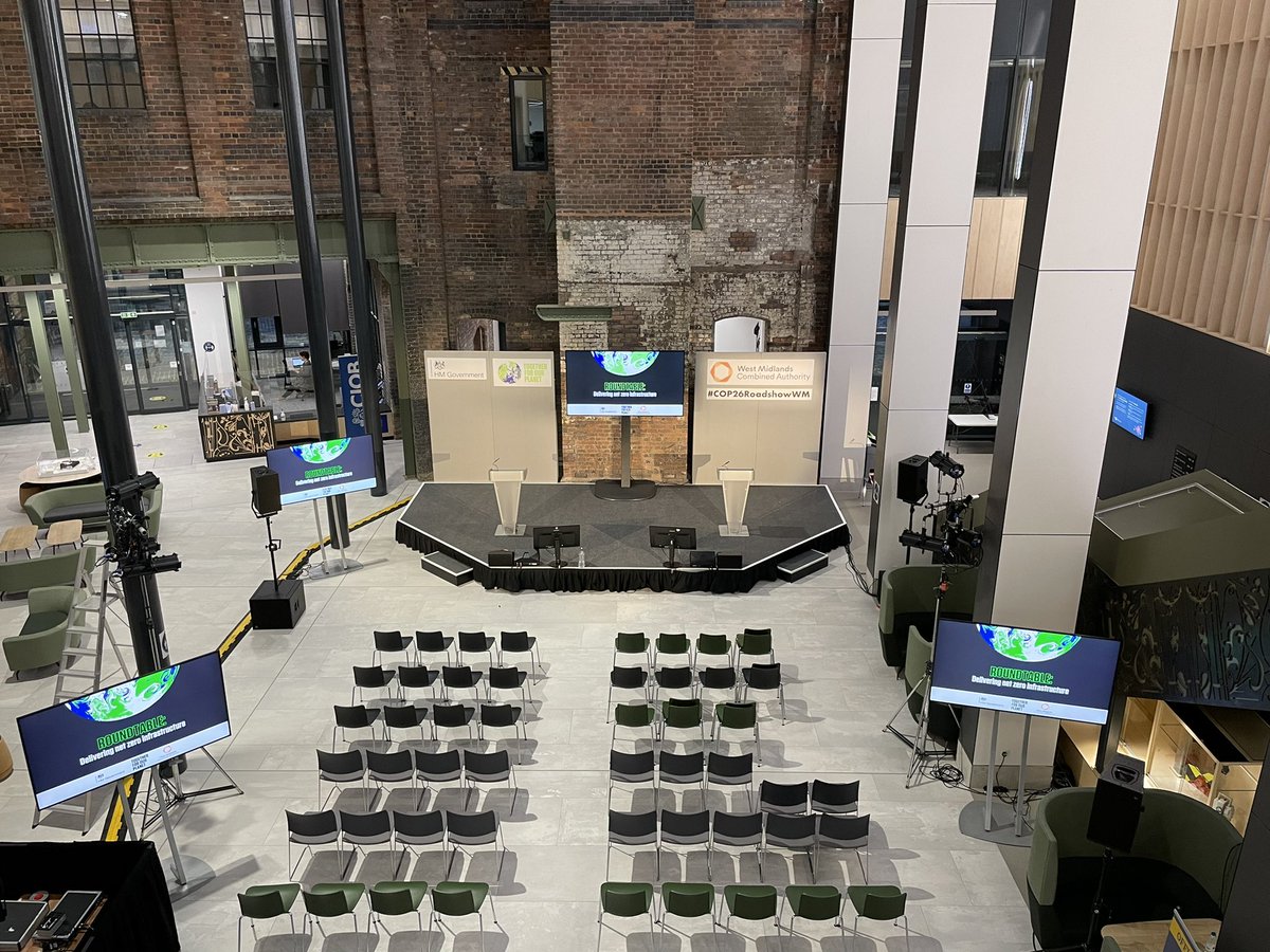All set up and ready to go! Looking forward to the #COP26RoadshowWM tomorrow at <a href="/wlv_uni/">University of Wolverhampton</a> <a href="/WLV_Springfield/">University of Wolverhampton: Springfield</a> Campus!