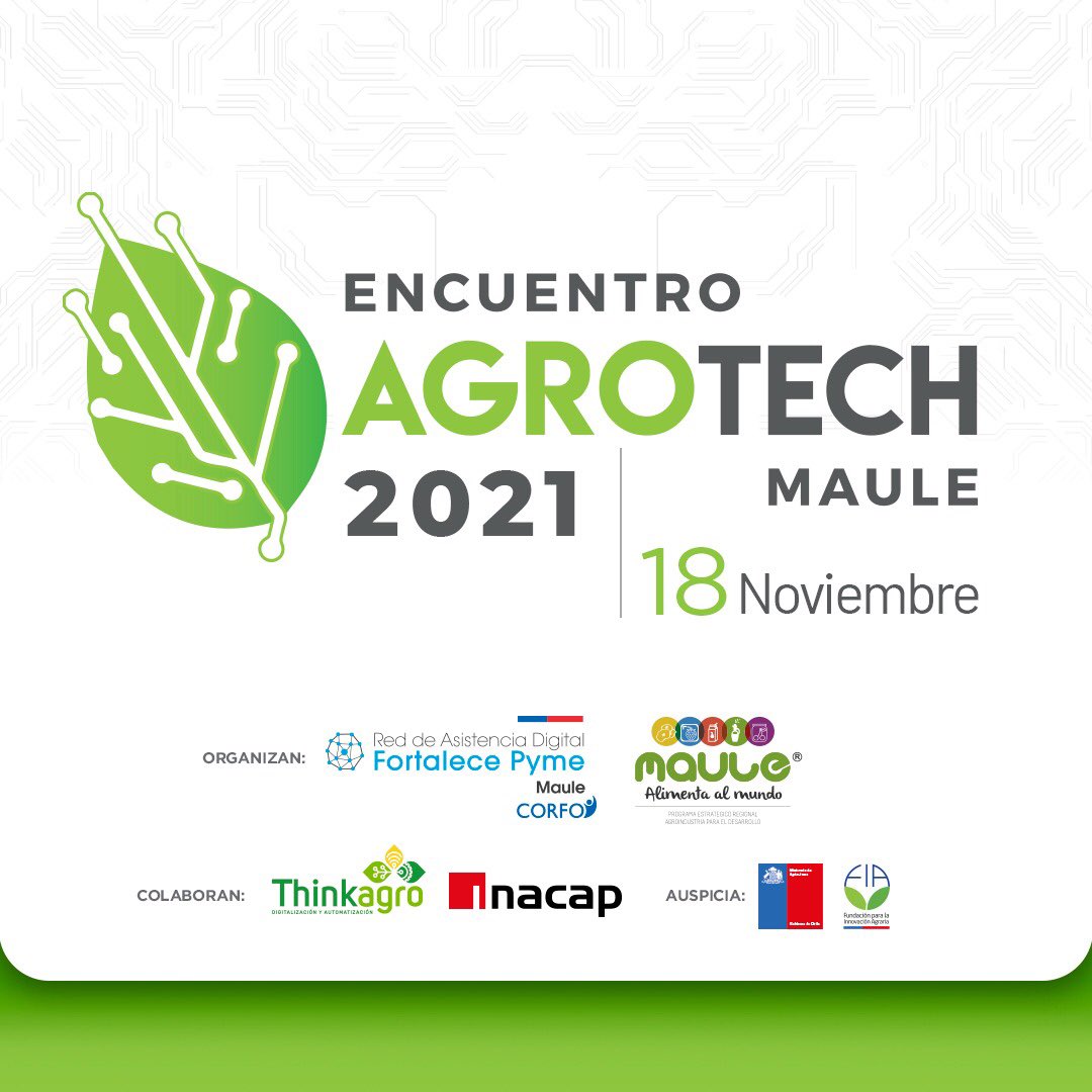 #AgroTechMaule21 llega a través de una plataforma digital, el 18.11!

En tiempo real los asistentes podrán

🔶Visitar salas de conferencia y exhibición

🔶Interactuar con presentadores, expositores y otros visitantes

➡️Inscripciones agrotechmaule2021.cl