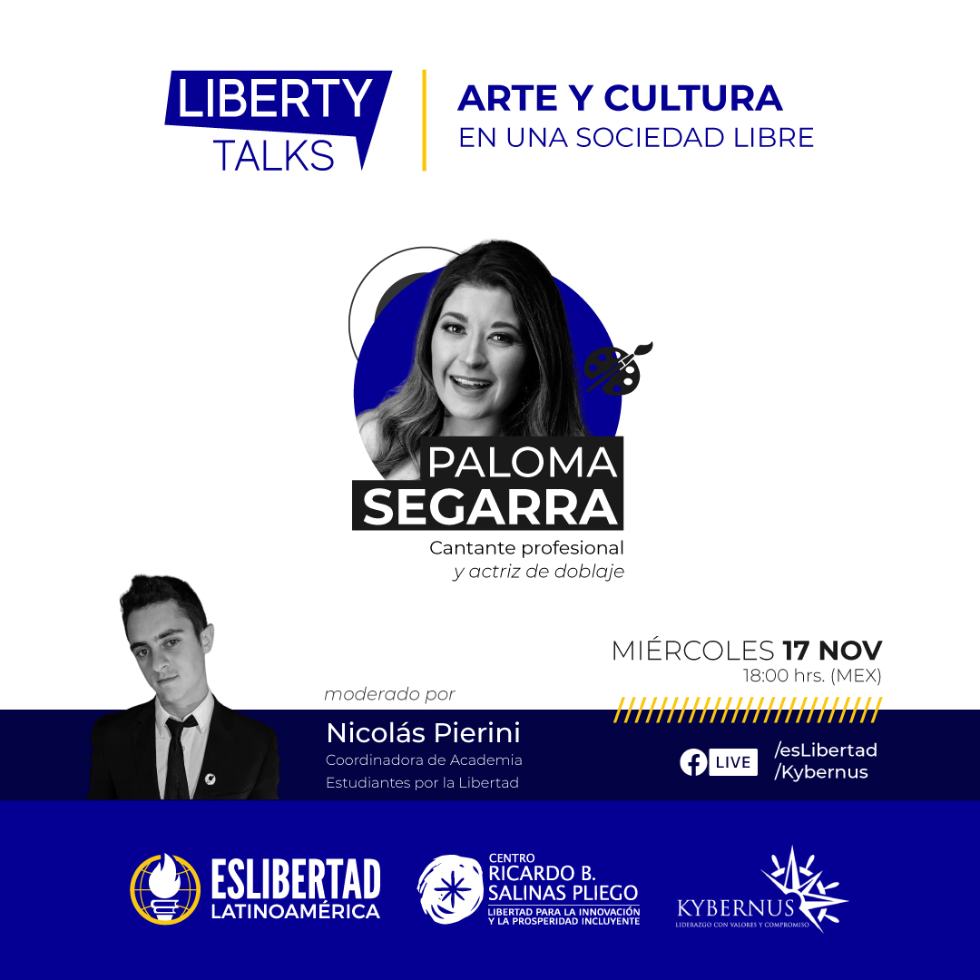 EsLibertadOrg's tweet photo. Descubre cómo el arte y las expresiones culturales favorecen el desarrollo de las sociedades libres. No te pierdas la próxima #LibertyTalks de EsLibertad y .@Kybernus. 📅 #17Nov 🔵 #FacebookLive https://t.co/UkZZdBDCuL https://t.co/SIFeRsK32n