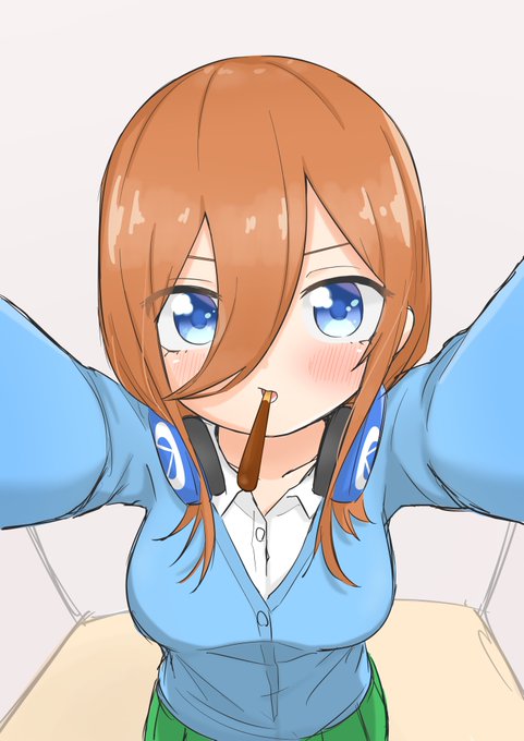 し　ろ　ねさんがTwitterに投稿した中野三玖(五等分の花嫁)のイラスト。
