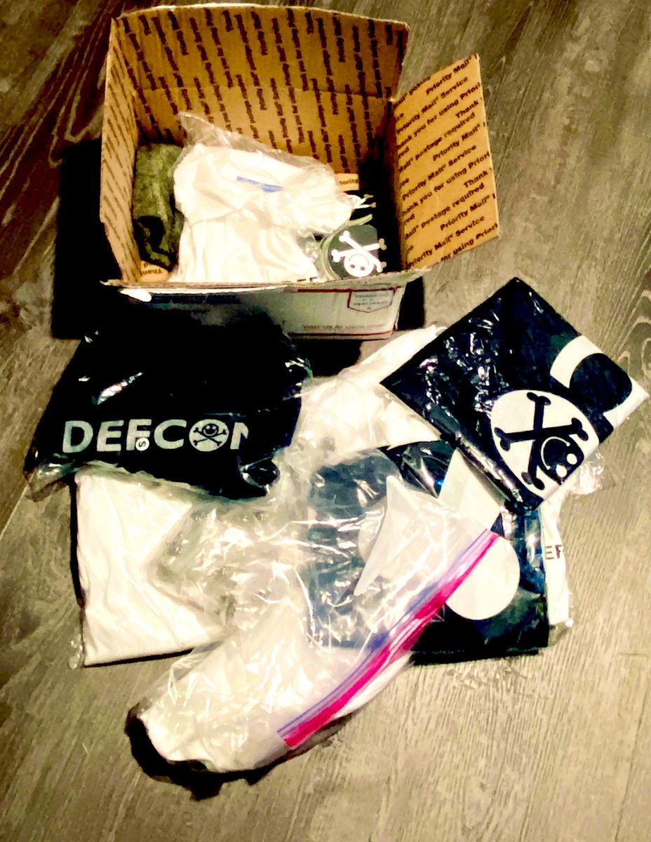 jaysonstreet's tweet photo. I hope to meet a lot of members from the @dc9661 @defcongroups at @athackcon since thanks to Will from @defcon HQ I got sent a care package to hand out some gifts to members and to the Hackers at the conference!!! 
I mean A LOT OF SWAG!!!!!
💜🤗💜 https://t.co/GvfQcrNS5t