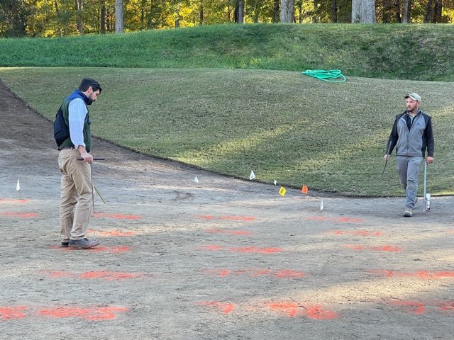 Harrimanscash's tweet photo. All the big guns out here working to make the Sabot great again! @GreenGCA @ian_hwilliams @LandscapesGolf @CWSOD_ @RainBirdGolf @EwingIrrigation https://t.co/1JNXKoeuYV