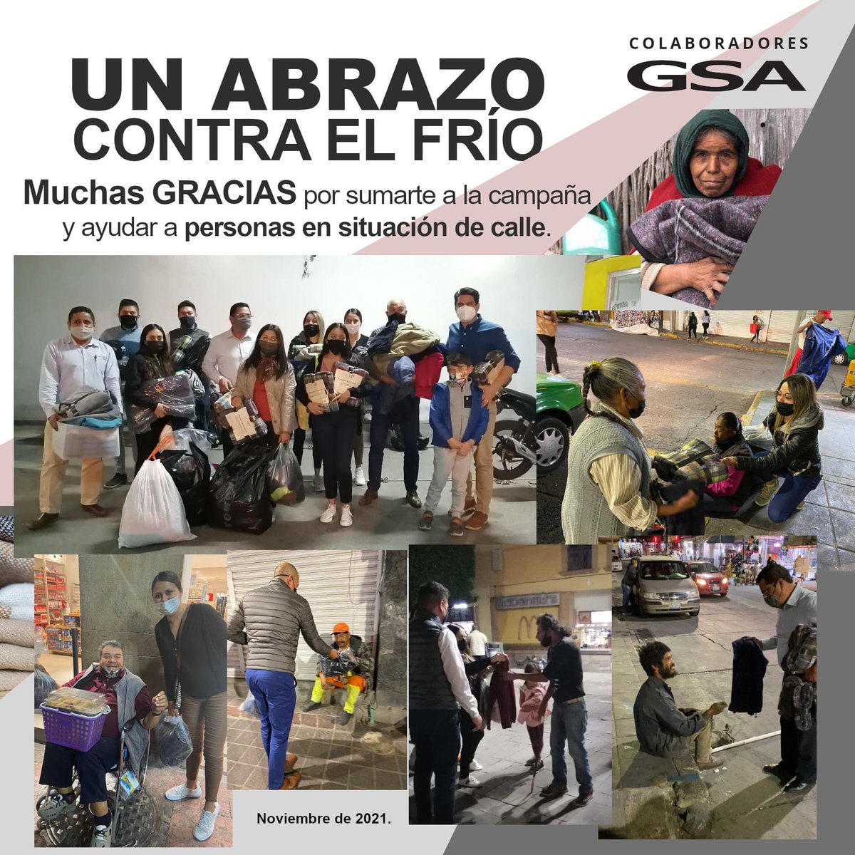 GSA_Leasing's tweet photo. Muchas gracias a todos los compañeros de GSA Leasing que se unieron con donaciones y en la entrega de cobijas a personas en situación de calle. 😍😍😍
#DejandoHuella #UnAbrazoContraElFrio #ColaboradoresGSA #GSALeasing #MuchasGracias #ayudar #Donacion #FelizMiercoles #Leon https://t.co/60gV8pO2gF