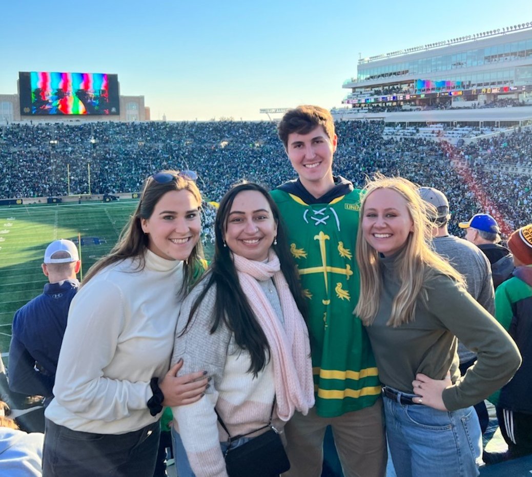 ReConnectHU's tweet photo. ReConnect forges life-long friends, who will travel far and wide to see you! Here are three of our alumni who visited fellow alumnus, Colin, and attended a Notre Dame football game together. #GoReConnect #ReConnectfamily #hungarianbirthrightprogram https://t.co/dpfraLFJ9T