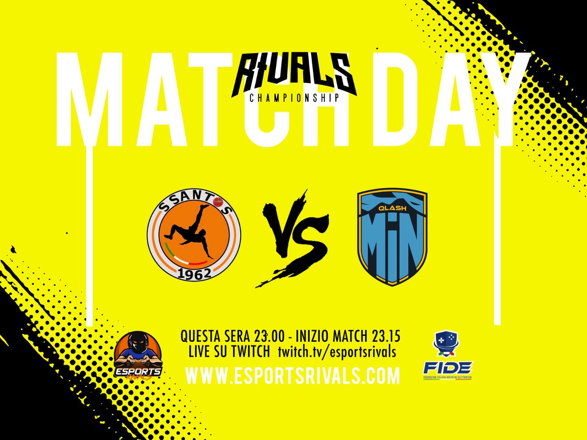 Stasera dalle ore 23 non perdere la Rivals Championship sui canali EsportsRivals. 

Di fronte <a href="/SSantos1962/">S Santos 1962</a> e @qlash_min in una sfida affascinante 
Twitch.tv/esportsrivals

Non mancare !!!!