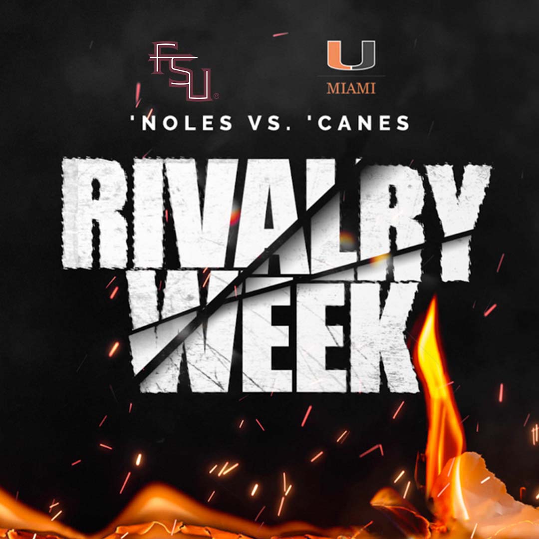 FSU Alumni are ahead, but not for long 👉 We're calling on all <a href="/univmiami/">University of Miami</a> Young Alumni to join in for #RivalryWeek 🙌 Support the U with a gift of $5 or more to any scholarship fund, and help the 'Canes take down the 'Noles, on and off the field. 📚🏈 bit.ly/Canes-RivalryW…
