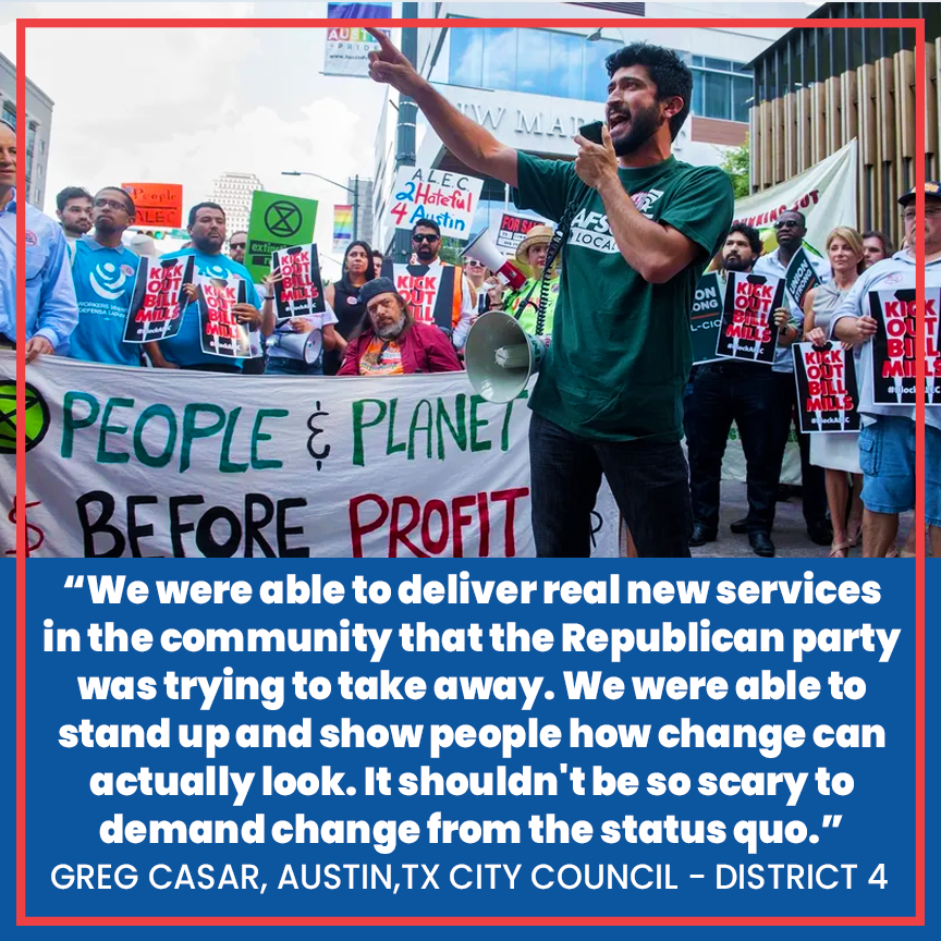 OurRevolution's tweet photo. “We were able to deliver real new services in the community that the Republican party was trying to take away. We were able to stand up and show people how change can
actually look. It shouldn't be so scary to demand change from the status quo.” - @GregCasar #TransformTheParty https://t.co/mQhAeOtCLD