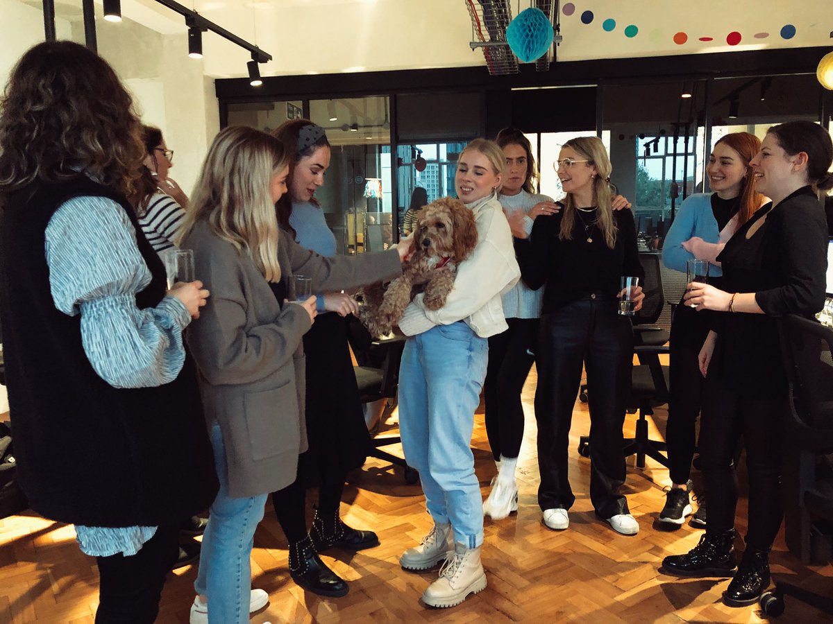 RoosterPR's tweet photo. #TeamRooster celebrating @julieaguilerakemp and evidently our office #CookieDog 🐶✨

A huge happy birthday to you from all of us here!🥳✨

#wearehiring If you’d like to be part of the team DM us or follow this link: https://t.co/BRUGvFx8DF https://t.co/rXF84pW4Dq
