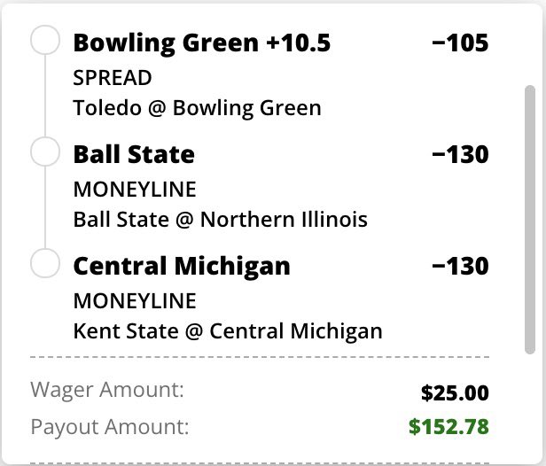 TheThirdLeg1's tweet photo. MACtion parlay of the night brought to you by @aaronc817!! https://t.co/m20vMtSOle