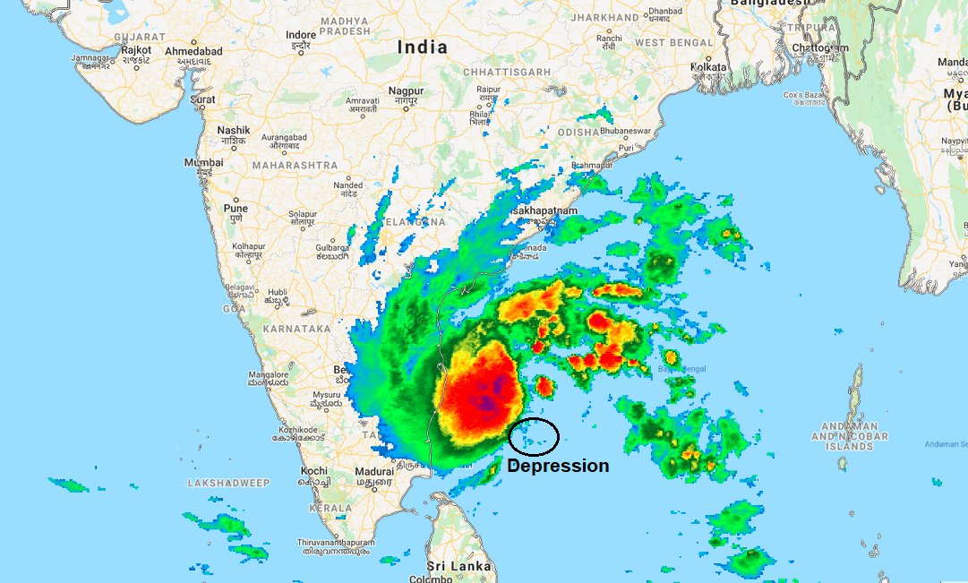 A deadly beauty with perfect wrapping as a ball in the W/NW quadrant of the depression.  All beautiful things are dangerous. 

A testing 18 hrs ahead, hope the forecast fails.