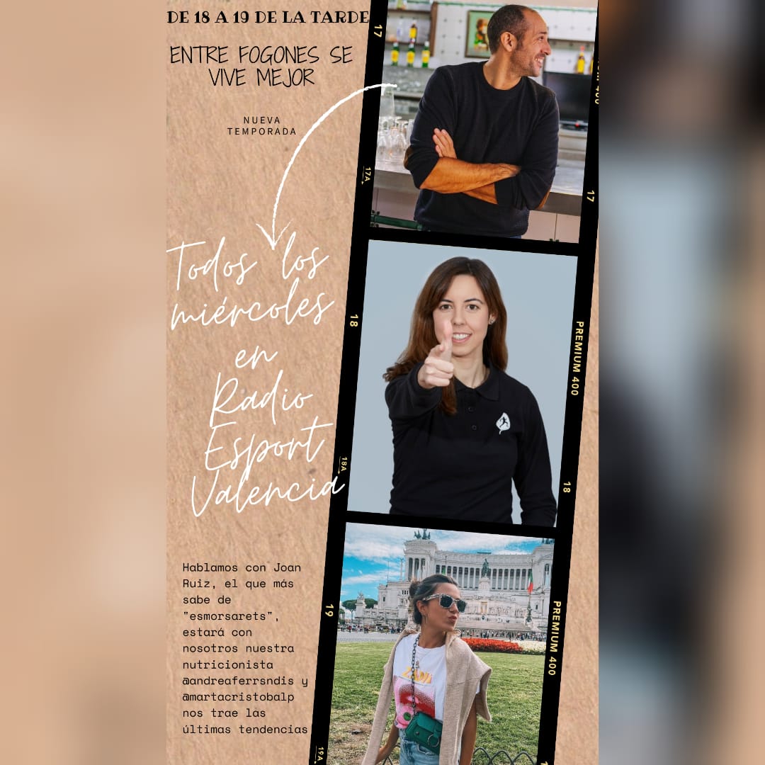 Escucha #EntreFogonesSeViveMejor de hoy 10-11-21 con <a href="/andreanavag/">Andrea</a> 

🥪Descubrimos Esmorsaret
👟Hablamos de la #15kabiertaalmar
🍇 <a href="/AndreaFerrandis/">Andrea Nutricionista</a> nos aconseja sb la dieta en otoño
🖥️ <a href="/martscristobal/">MARTA :)</a> habla de tendencias

Pincha en el link ↙️
go.ivoox.com/rf/78081508