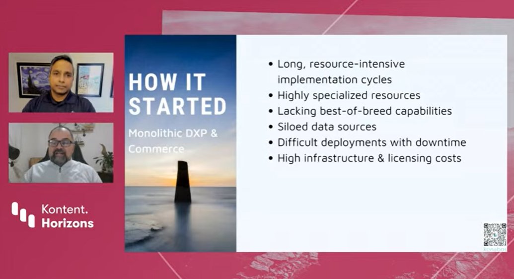 <a href="/akshaysura13/">Akshay Sura @ Konabos</a> and our dear friend Marc from American Bath Group doing a big reveal on how <a href="/KonabosInc/">Konabos Inc.</a> is moving dozens of sites and thousands of products off of a monolithic CMS to a  #Jamstack #ComposableDXP framework.

#KontentHorizons