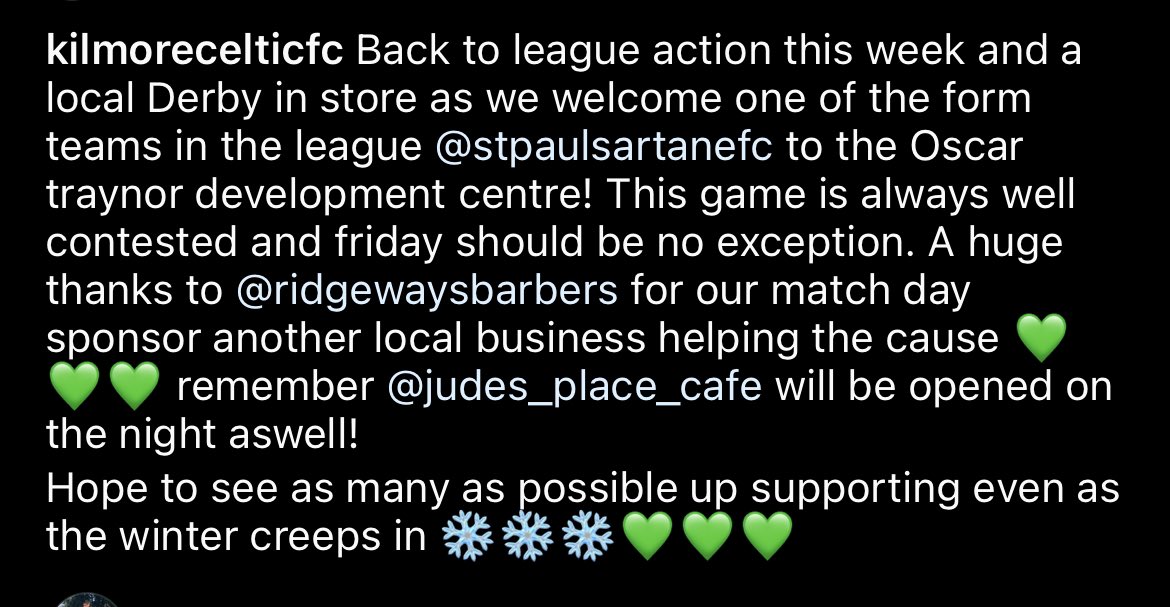 kilmoreceltic's tweet photo. Local derby 🤩🤩

#FNF ⚽️💚

@StPaulsArtaneFC @LSLLeague https://t.co/kXK8CM6BWd