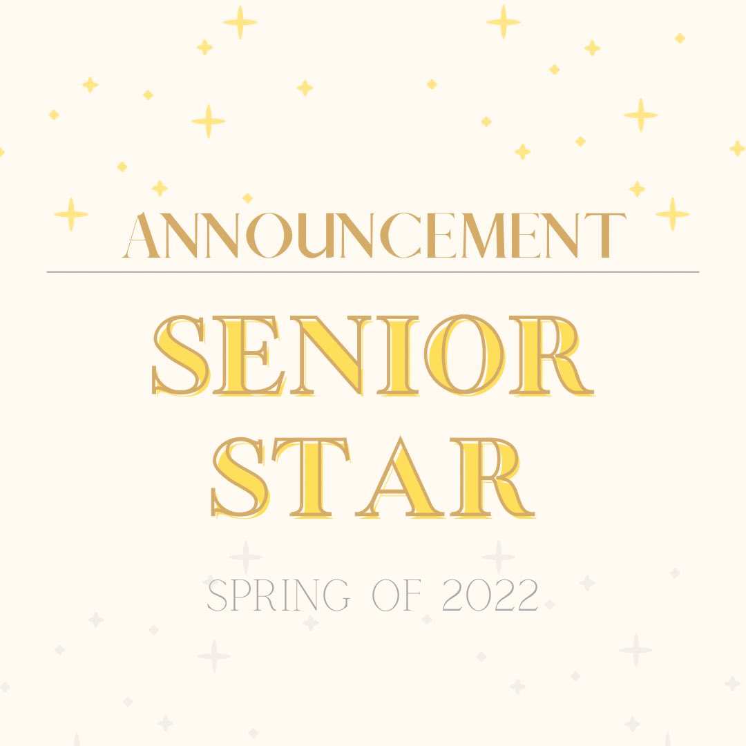 seniors!! senior star is replacing man of the year!! ⭐️⭐️⭐️

SAME THING DIFFERENT NAME!!!

if you would like to participate start thinking about your act right now!!

sign ups will begin in December!!

dm us if you have questions!