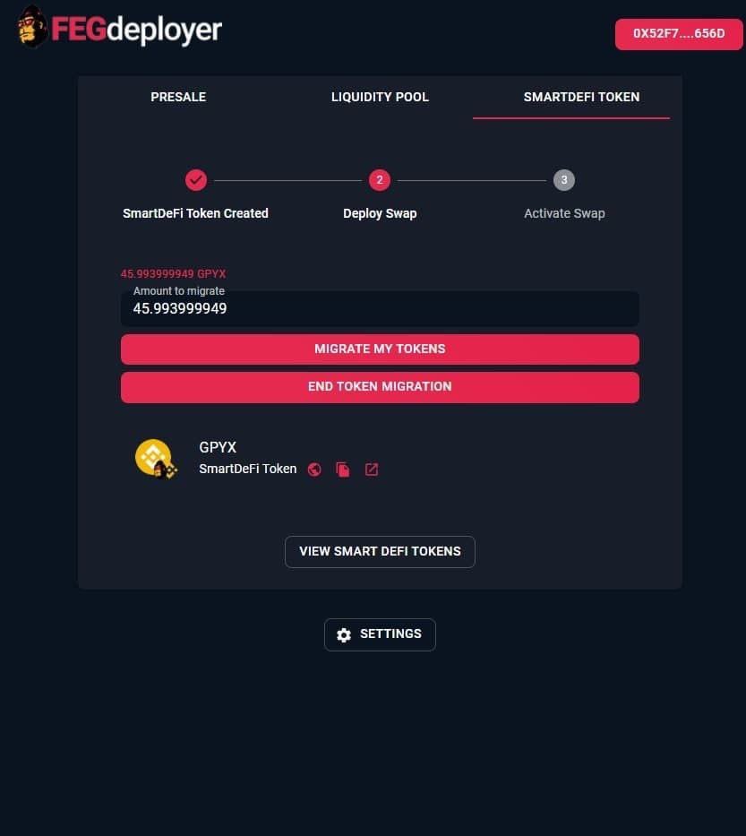 FEGTokenDE_'s tweet photo. ✅Sneak Peak auf den SmartDeFi Deployer und das darin enthaltene Migrationstool!✅

Vielen Dank an @CryptoDevFr (Romy) dafür, dass er sich die Zeit genommen hat, uns diese Fortschrittsbilder zu zeigen, während er daran arbeitet!

(Noch in der Entwicklung) https://t.co/2ubm5r9iU6