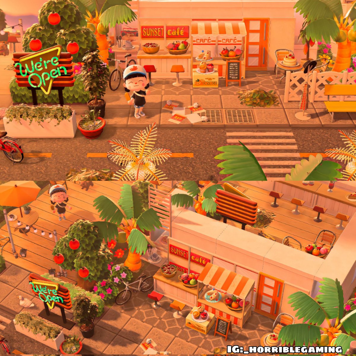 _HorribleGaming's tweet photo. Golden hour at sunset café 🌴🍊🌤
My IG:
https://t.co/xTMJJFEr2C

#ACNHtrade #ACNHDesigns #acnhinspo #AnimalCrossingNewHorizions #AnimalCrossingDesigns #animalcrossing #acnh #ACNHpath https://t.co/bnq7j278z4