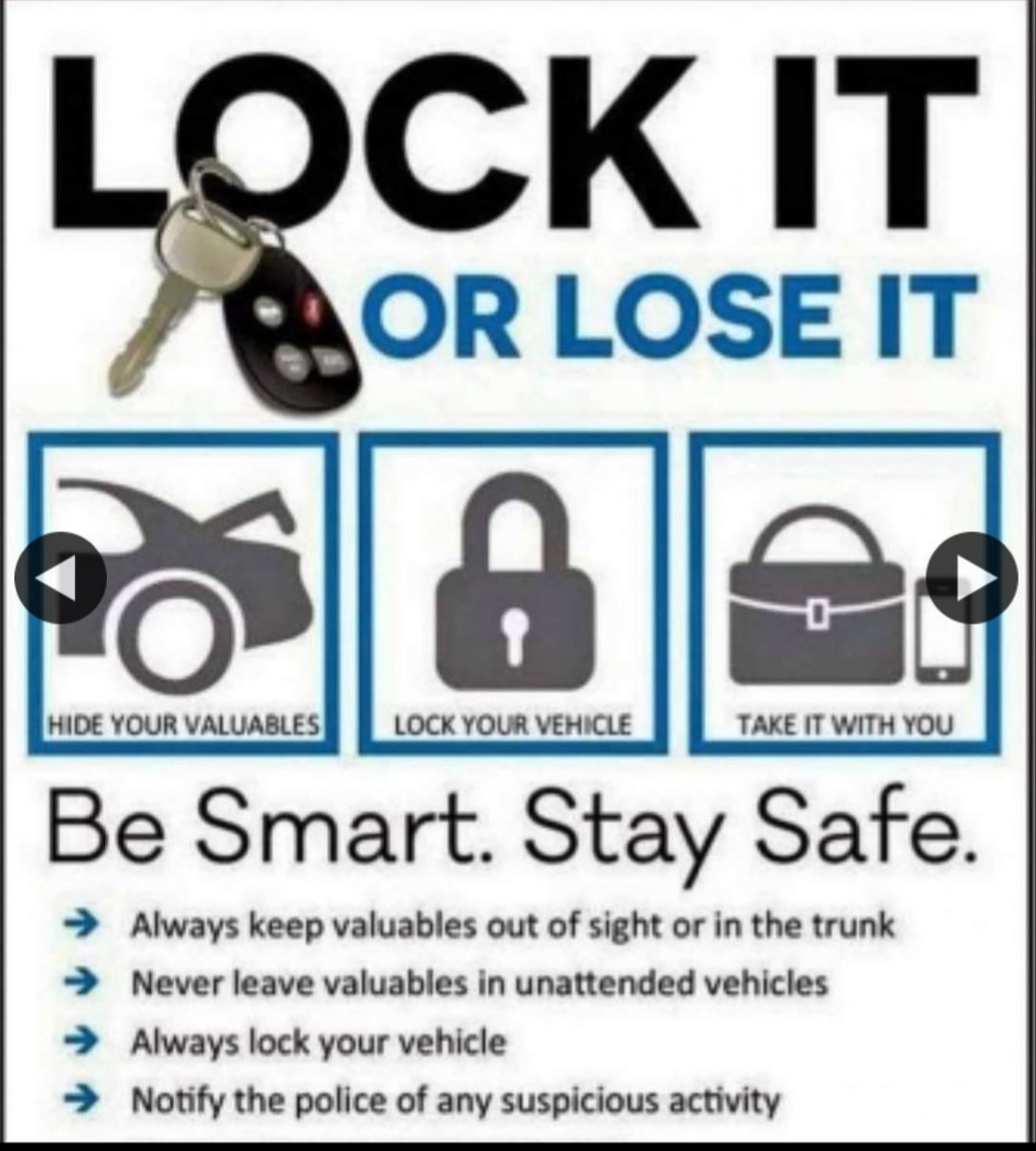 NYPD6Pct's tweet photo. 👀🚨 A friendly reminder NEVER leave your Vehicle doors unlocked under no circumstances. Criminals have a tendency to check for unlocked doors especially around holiday season. #LockYourVehicle https://t.co/qP3EekQUbJ