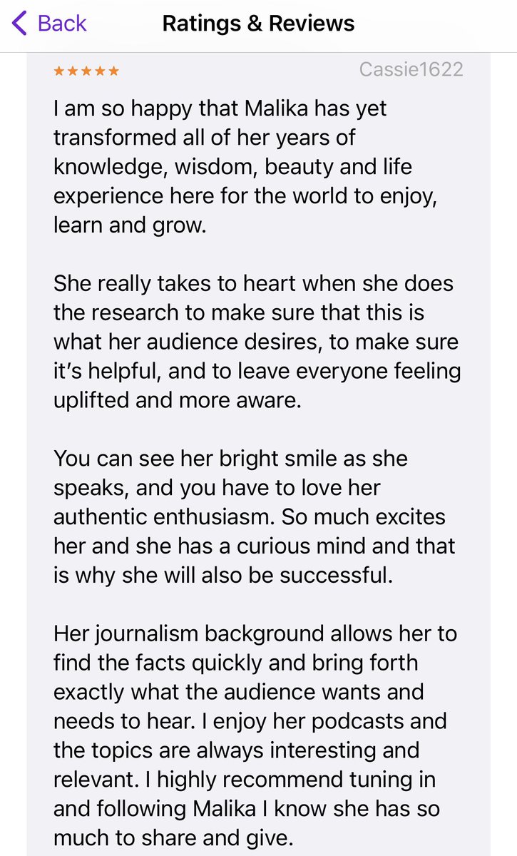 MalikasPodcast's tweet photo. Mahalo for the beautiful review! Listen to the pod: https://t.co/fTxA6znD1W 
#Communication #Relationships #RelationshipQuotes #RelationshipGoals #RelationshipAdvice #CommunicationSkills #CommunicationTraining #CommunicationTips #CommunicationAdvice #CommunicationResearch https://t.co/jRhOd6ryUr