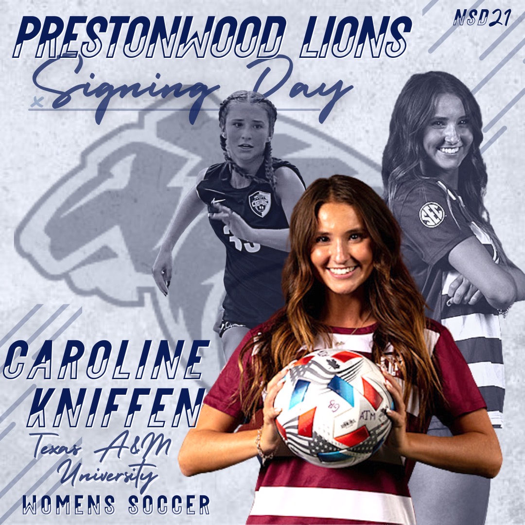 PrestonwoodPCA's tweet photo. Congratulations to 3 PCA Plano students who signed  LOIs to play at the next level! Maia Brown-soccer @uarizona, Caroline Kniffen-soccer @tamu &amp; Trenton Shaw-baseball at @okstate. PCA will celebrate our Lions on 11/17, 12:35, Field House. #nationalsigningday  #faithfilledlions https://t.co/QNrJ5vyVOv