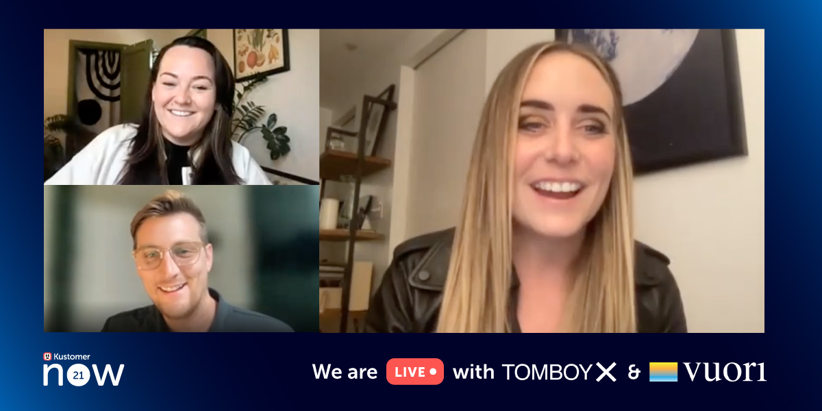 kustomer's tweet photo. The holiday shopping season is right around the corner. 🛍️ 🎄 These two retail brands (@tomboyx and @vuoriclothing) are sharing all their tips and tricks at #KustomerNOW. https://t.co/vCKAVgAwEu