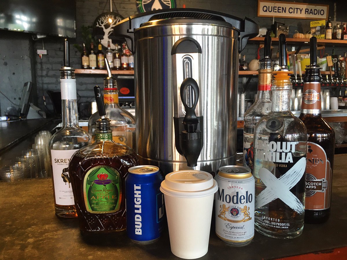 qcrbar's tweet photo. This Friday we’ll be opening at 2pm in advance of the USMNT vs. Mexico soccer match just down the road. We know it’s gonna be a chilly one so we’ve got plenty of hot cider, and ways to spice up your hot cider, along with your staples like Bud Light and Modelo on deck. Come on by! https://t.co/p01g8s0Qyj