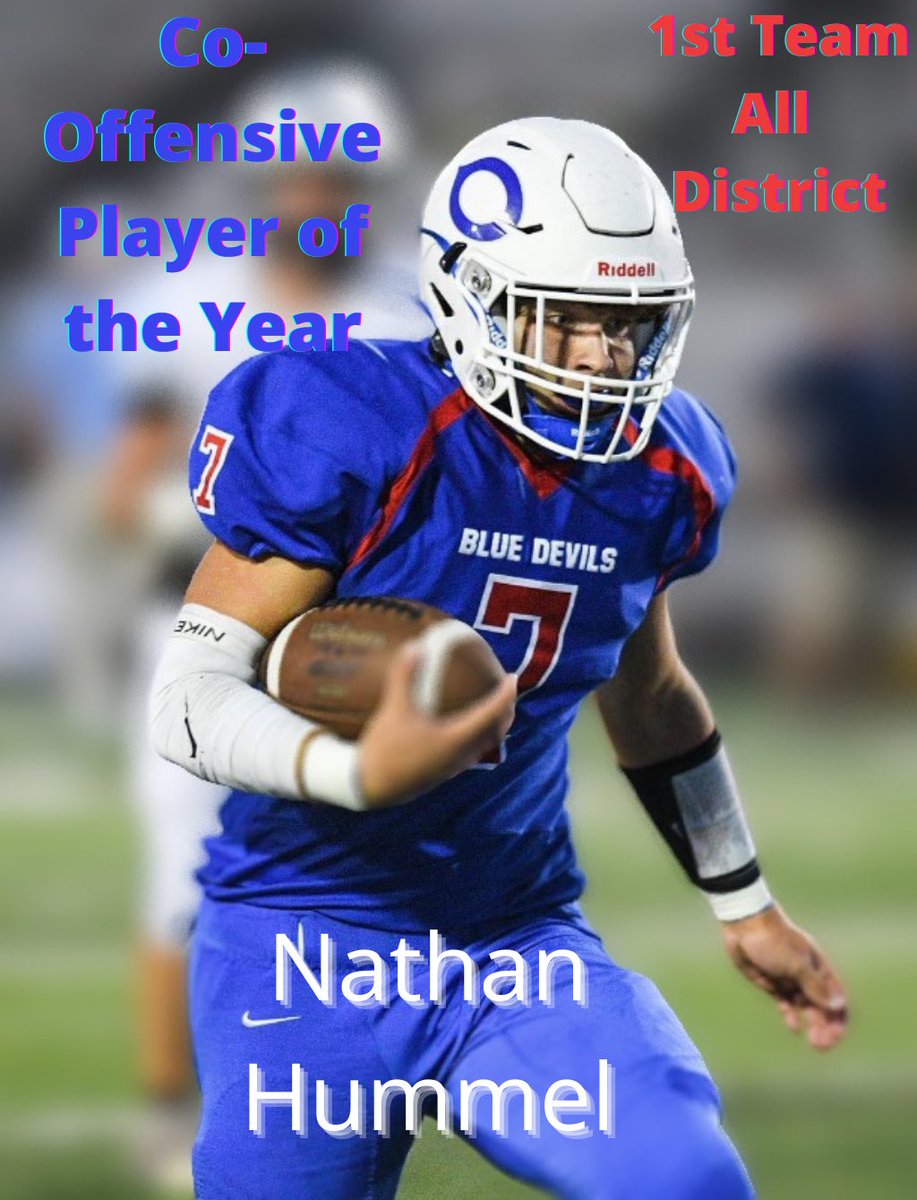 Congrats to our 1st Team All District Football Players! Hard work pays off! 💪🏈😈

QB- Nathan Hummel, Sr. 
WR- Charles Jones, Jr.  

Also- Congrats to Nathan Hummel for being named Co-Offensive Player of the Year!!