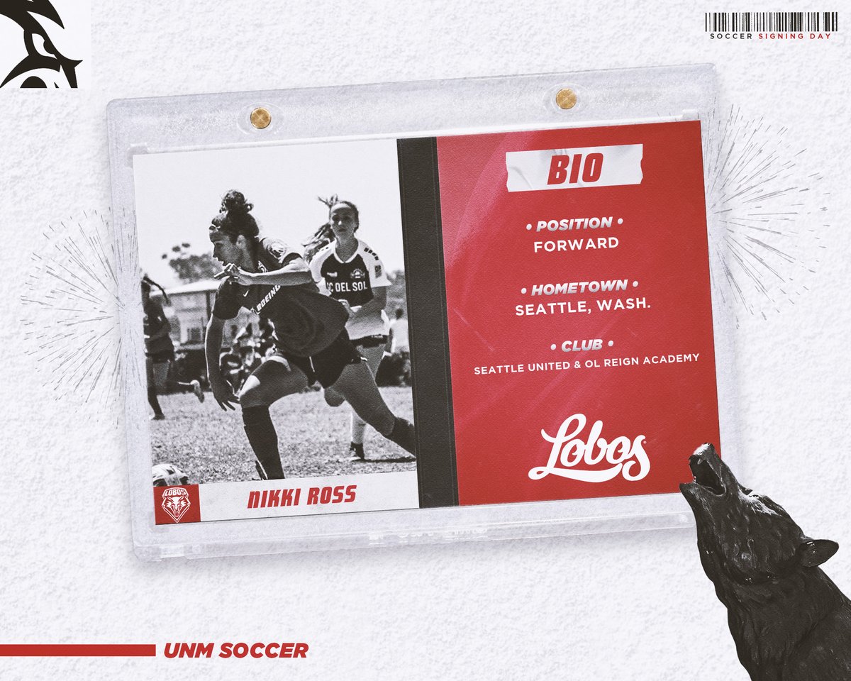 UNMLoboWSoccer's tweet photo. Our final signee of the day is another west coaster, this time from Seattle, Washington! Welcome to the Lobo family, Nikki Ross 🐺

#GoLobos | #NationalSigningDay https://t.co/VTwA62HI4Z