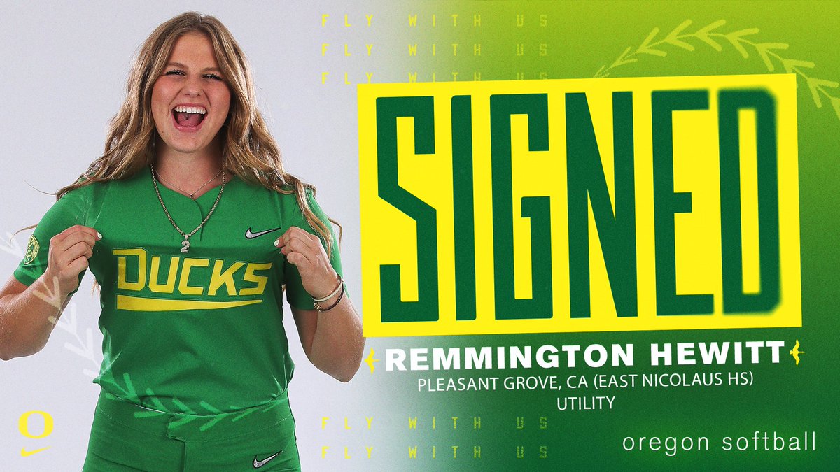 OregonSB's tweet photo. FLY WITH US!

Excited to welcome @RemmingtonDean to the team!

#GoDucks 🦆🥎 #Version4 https://t.co/BBmb3D7Asl